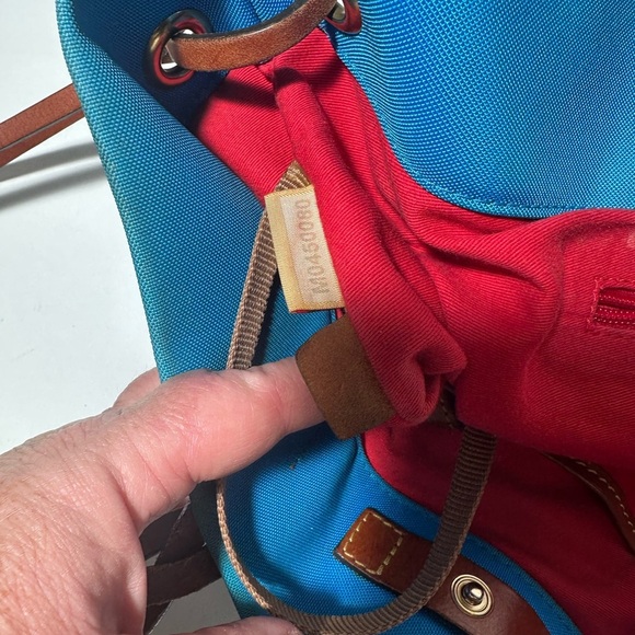 Dooney & Bourke Turquoise Blue Tote with Brown Leather Accents - Picture 9 of 9